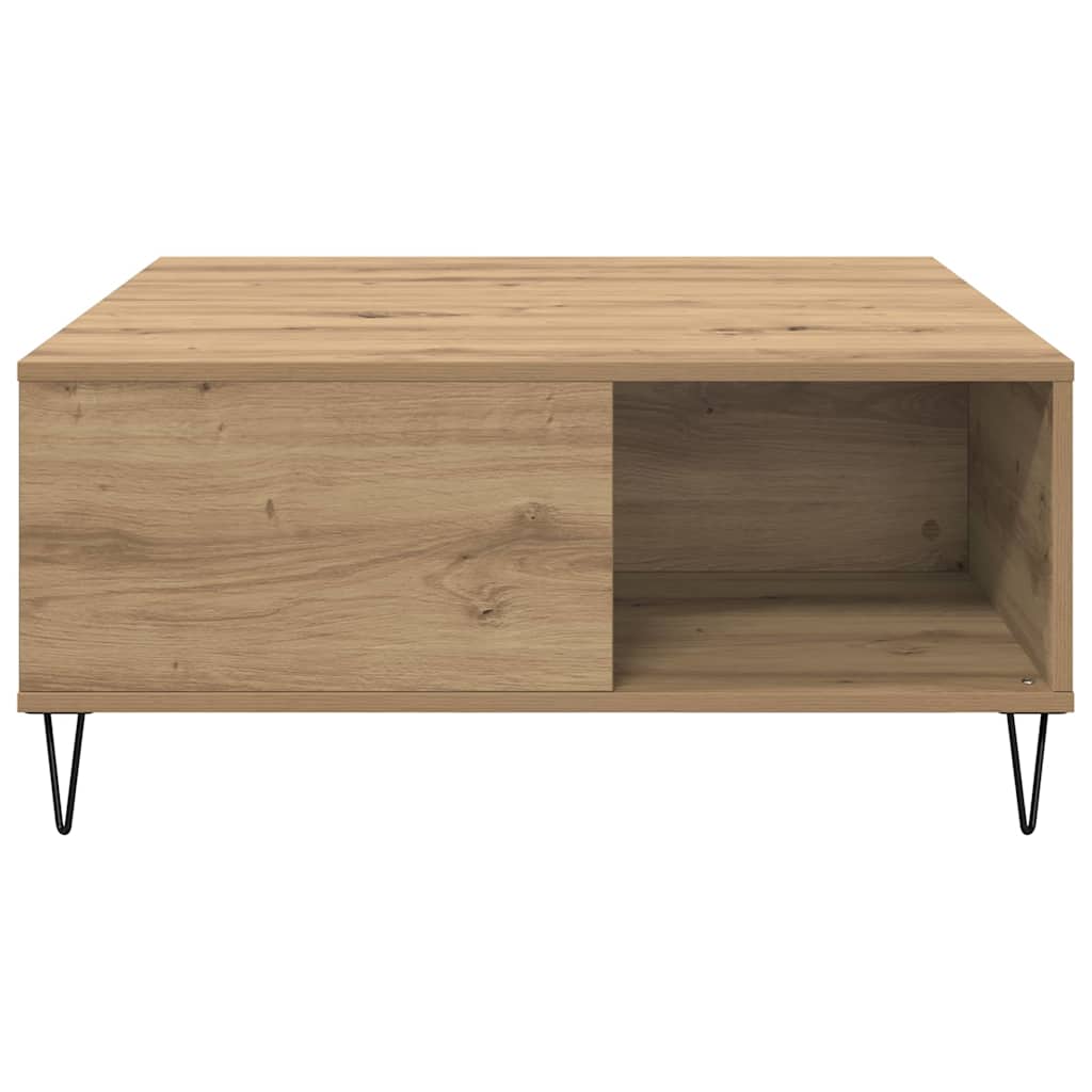 Sofabord Artisan Egetræ 80 x 80 x 36,5 cm Konstrueret træ