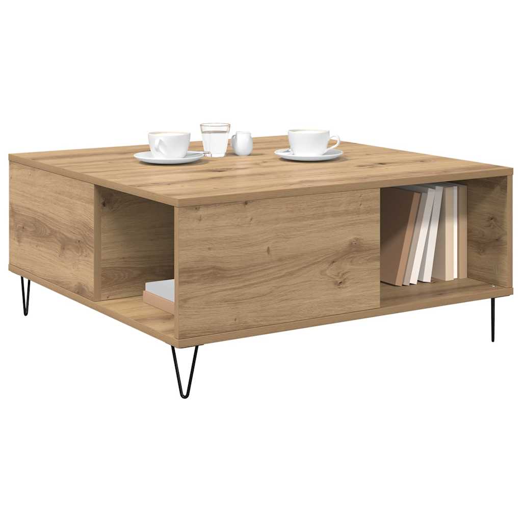 Sofabord Artisan Egetræ 80 x 80 x 36,5 cm Konstrueret træ