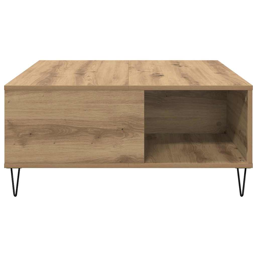 Sofabord Artisan Egetræ 80 x 80 x 36,5 cm Konstrueret træ