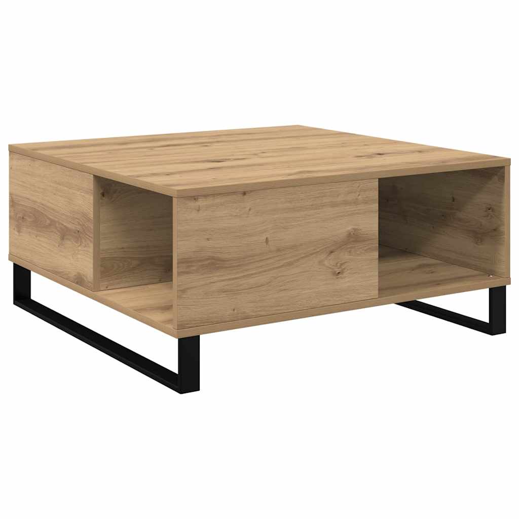 Sofabord Artisan Egetræ 80 x 80 x 36,5 cm Konstrueret træ