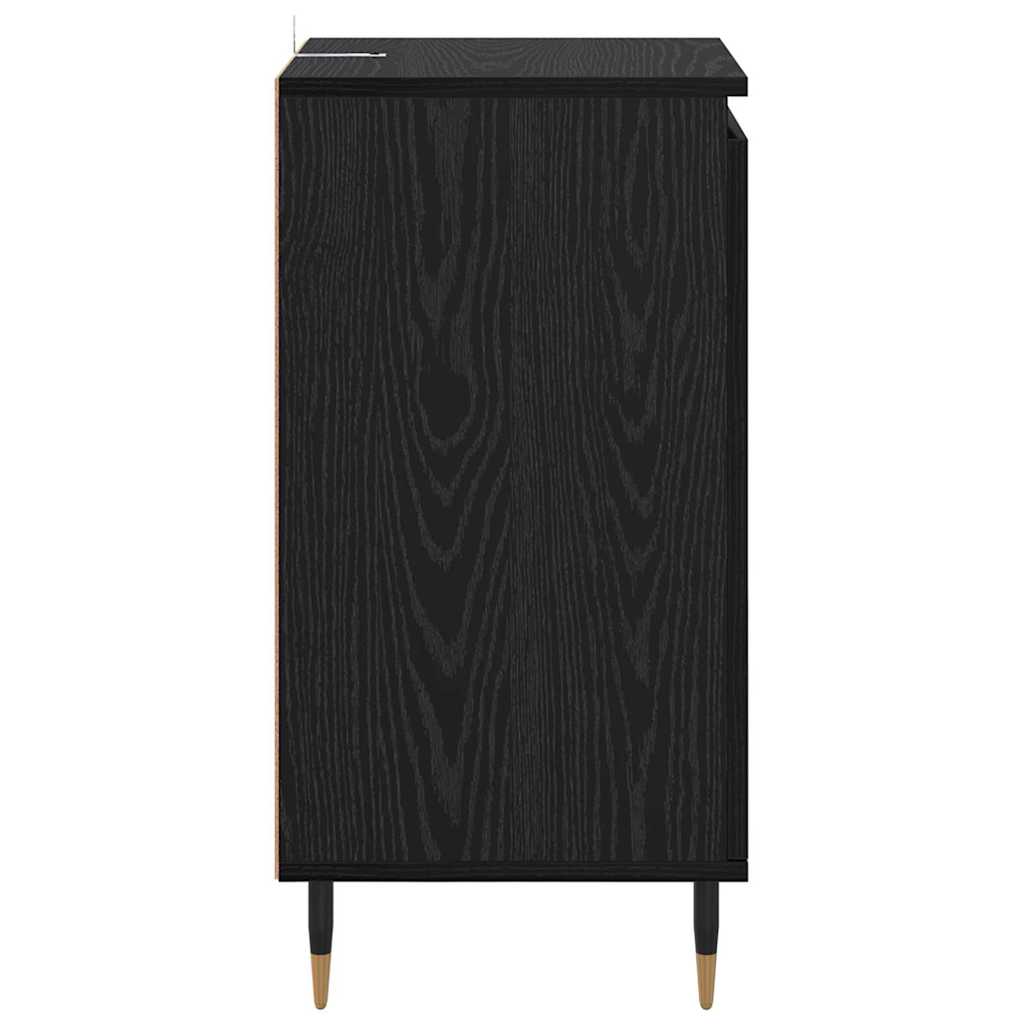 Sideboard 2 pcs Sort eg 40 x 35 x 70 cm Ingeniørt træ og jern