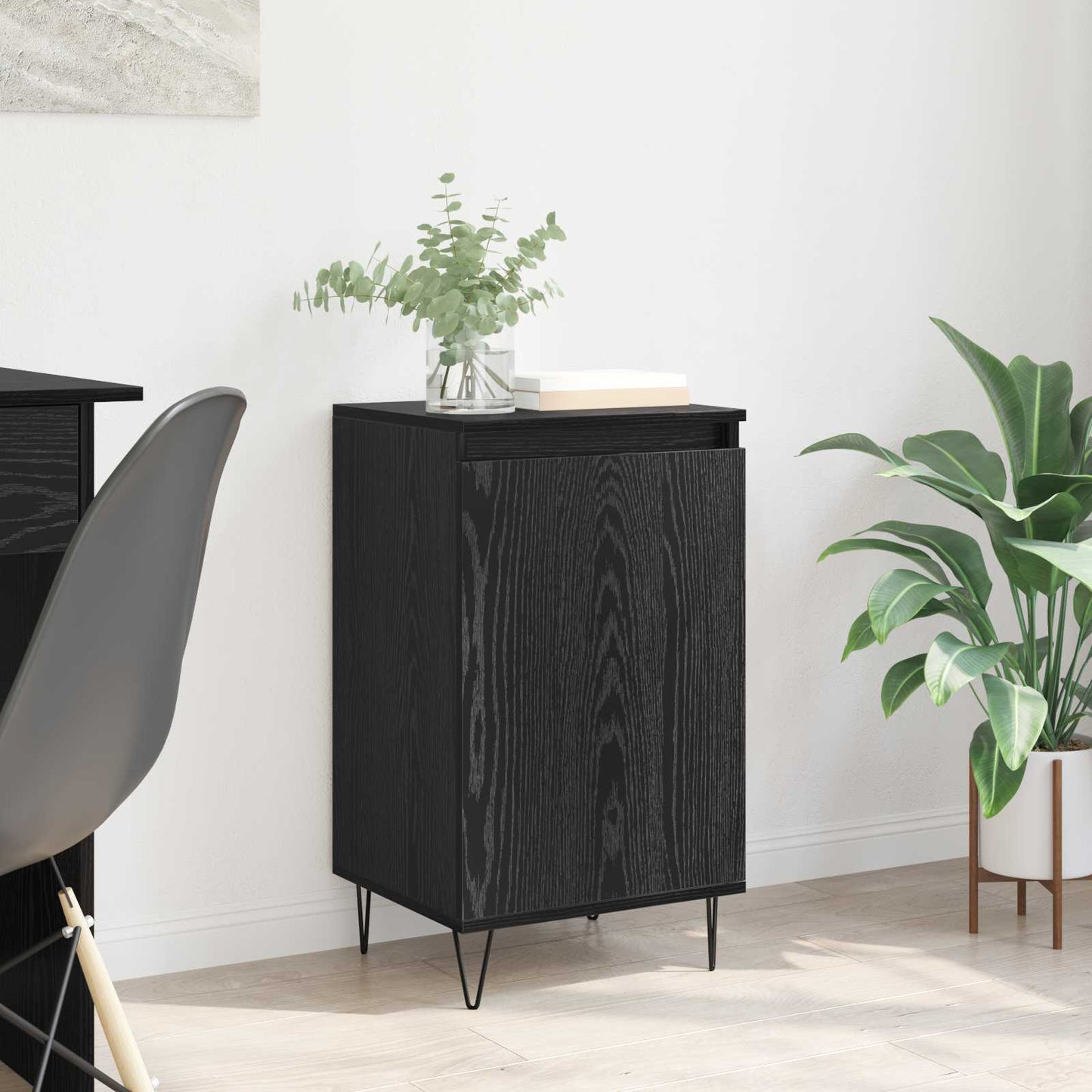 Sideboard Vægmonteret Sort eg 40 x 35 x 70 cm Konstrueret træ