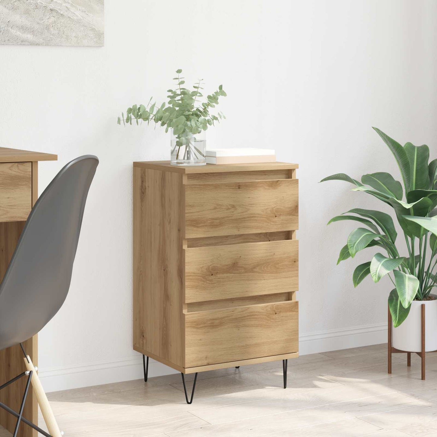 Sideboard Artisan Egetræ 40 x 35 x 70 cm Ingeniørt træ og jern