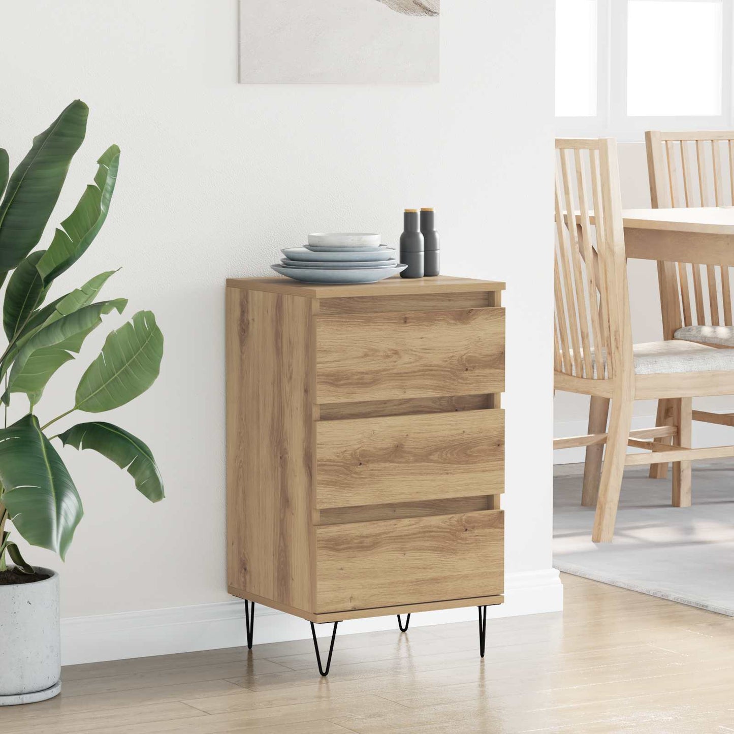 Sideboard Artisan Egetræ 40 x 35 x 70 cm Ingeniørt træ og jern