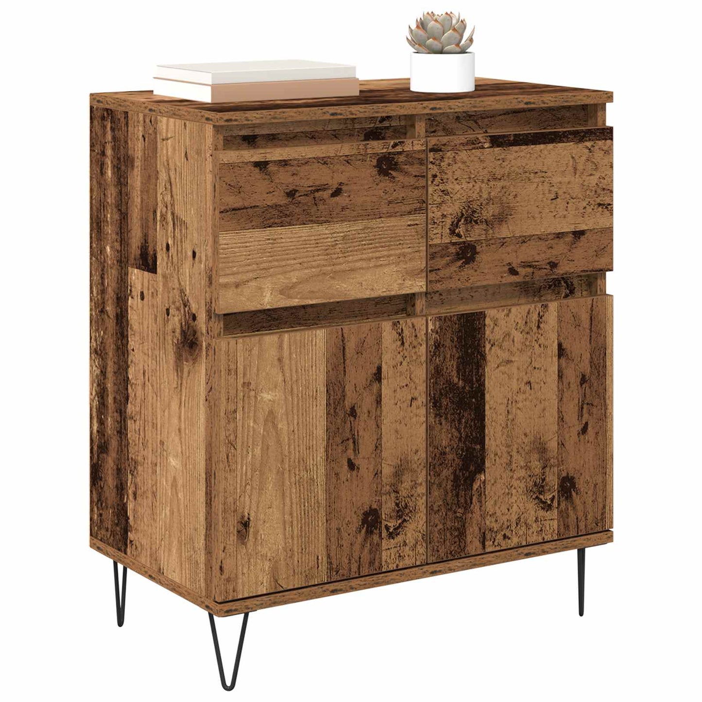 Sideboard Gammelt træ 60 x 35 x 70 cm Ingeniørt træ og jern
