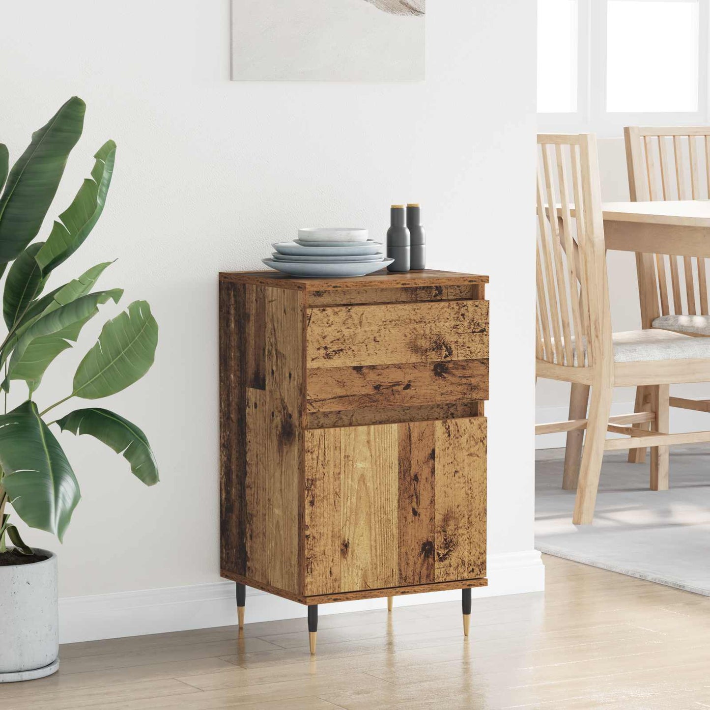 Sideboard Gammelt træ 40 x 35 x 70 cm Ingeniørt træ og jern