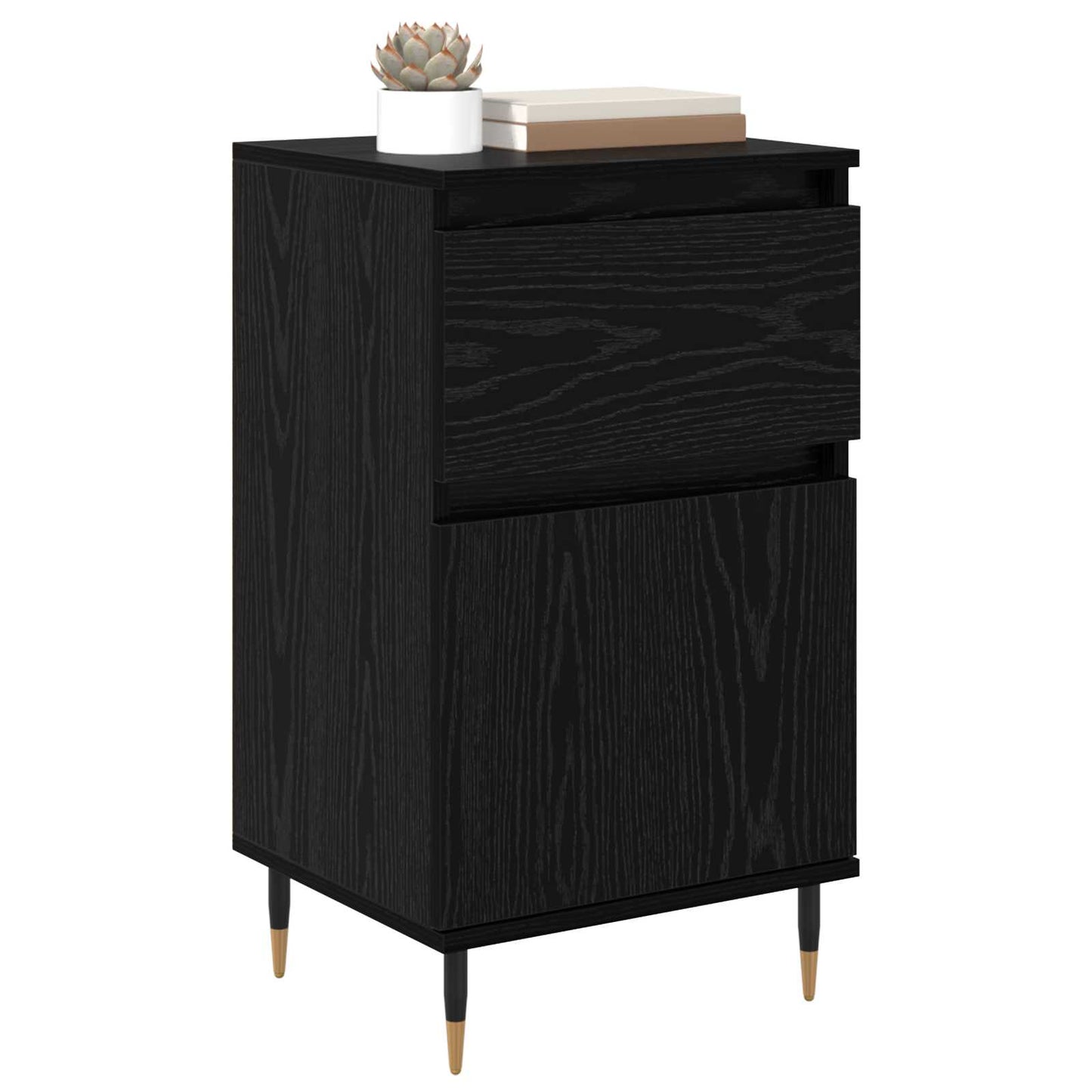 Sideboard Sort eg 40 x 35 x 70 cm Ingeniørt træ og jern