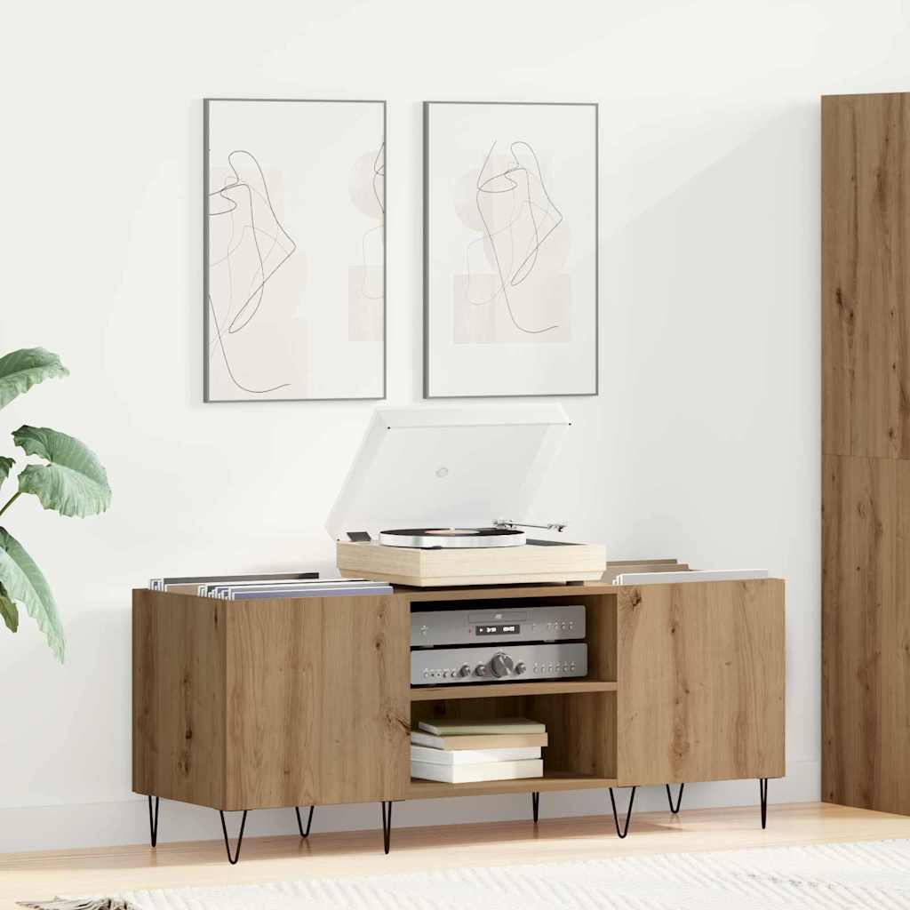 Pladeskab Artisan Egetræ 121 x 38 x 48 cm Ingeniørt træ og jern