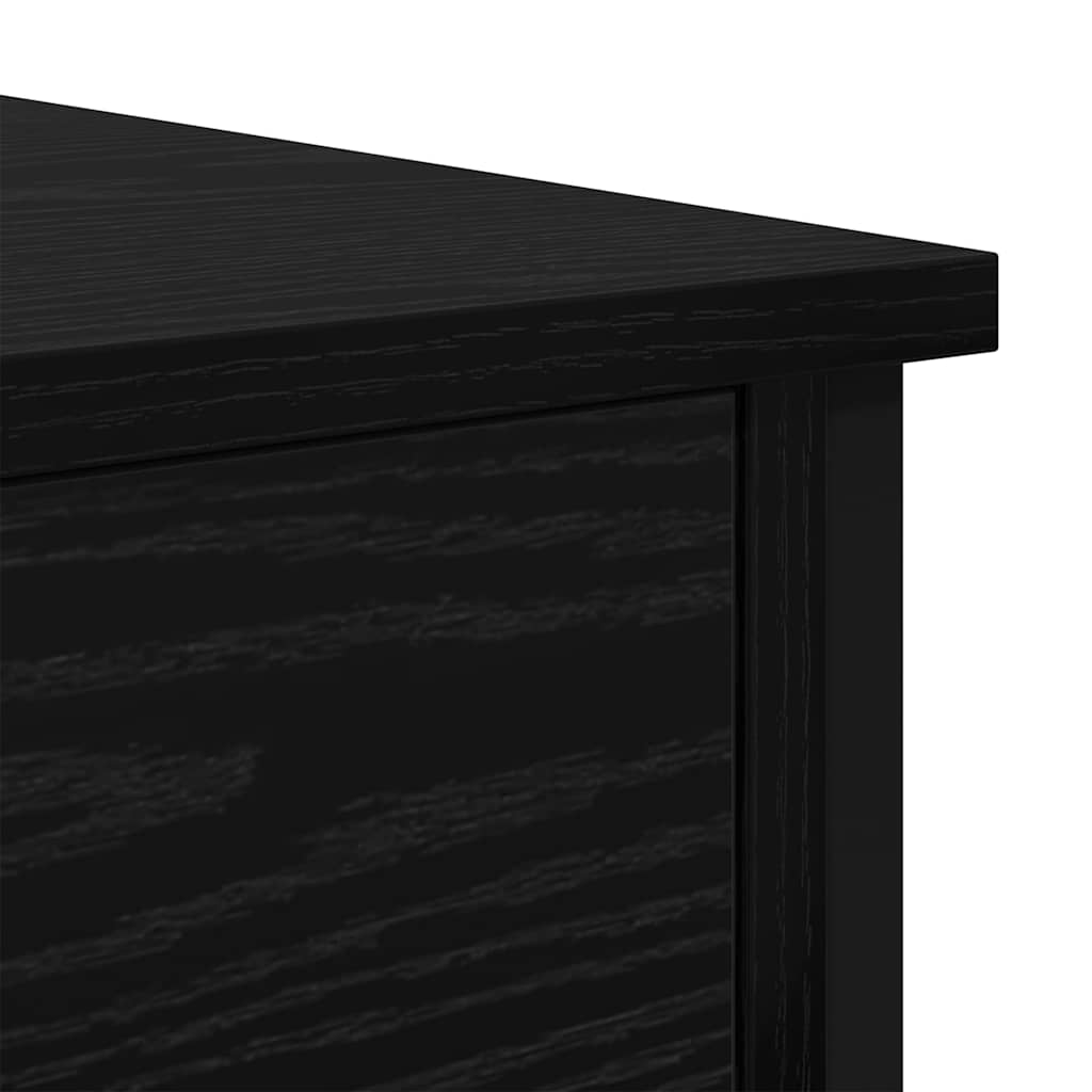 Sengebord med skuffe Sort eg 34 x 35,5 x 45 cm Konstrueret træ