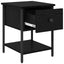 Sengebord 2 pcs Sort eg 34 x 35,5 x 45 cm Konstrueret træ