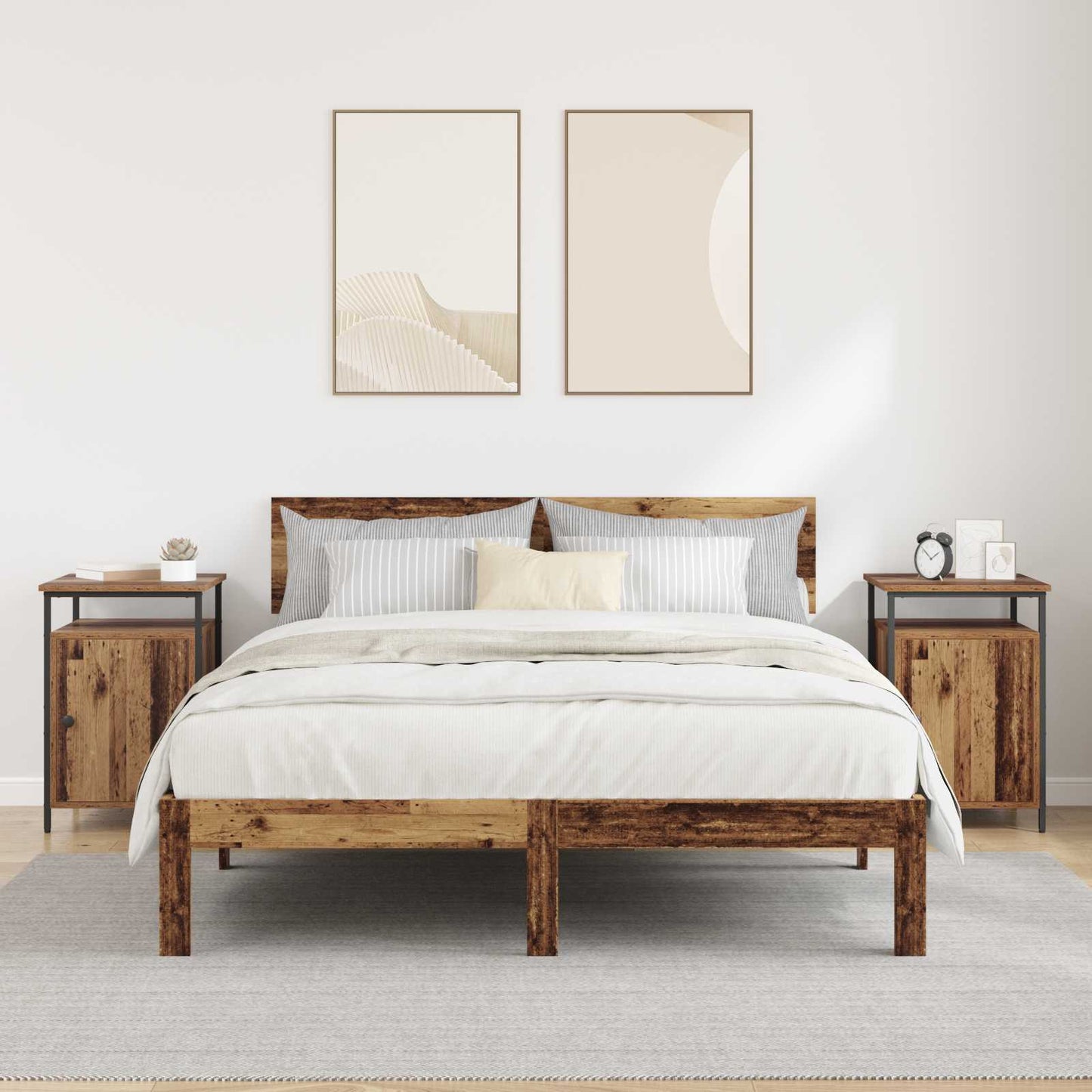 Natskab 2 pcs Gammelt træ 40 x 42 x 60cm Konstrueret træ