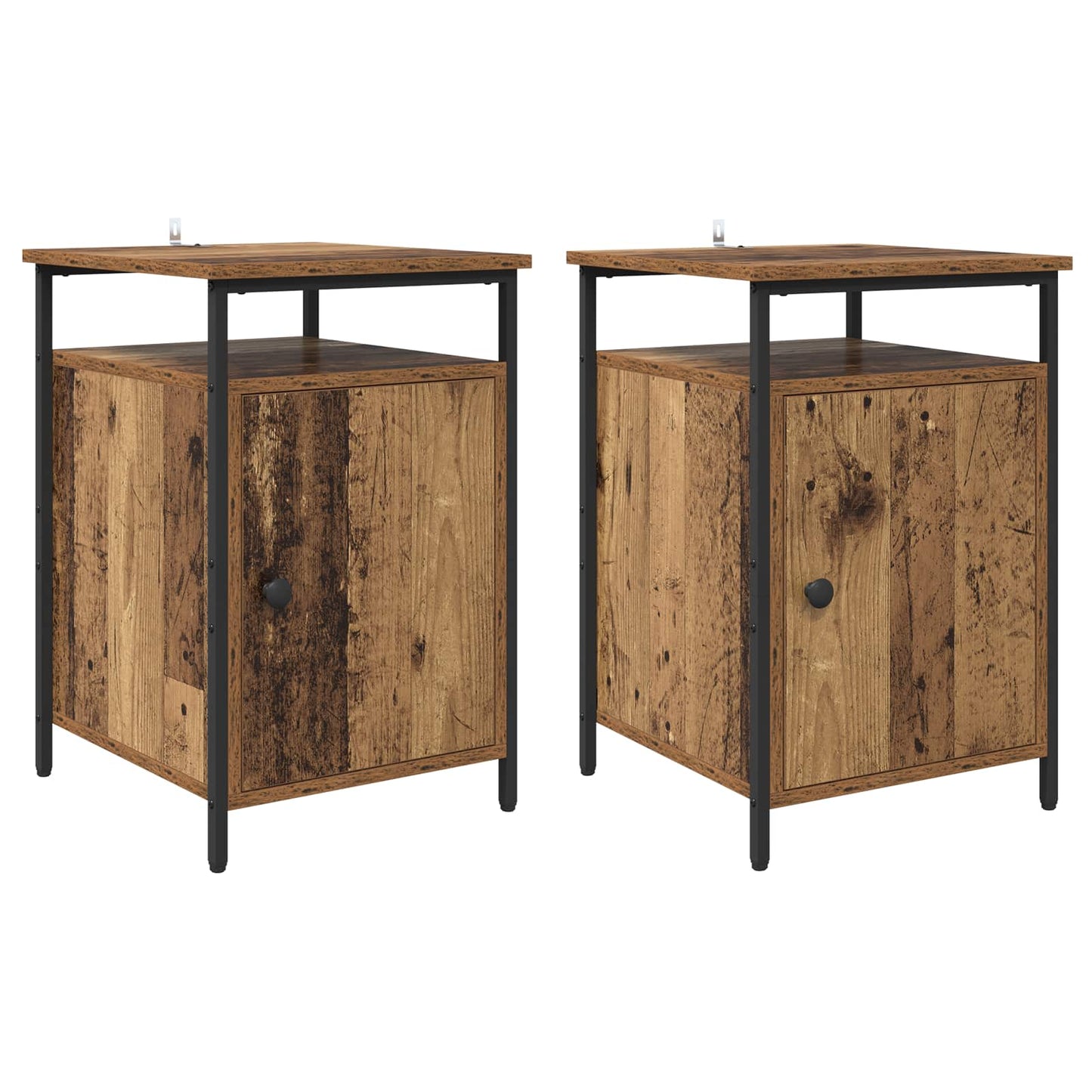 Natskab 2 pcs Gammelt træ 40 x 42 x 60cm Konstrueret træ