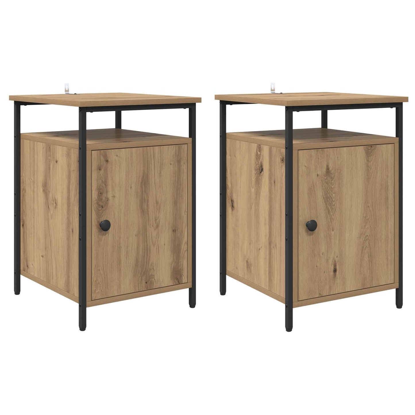 Natskab 2 pcs Artisan Egetræ 40 x 42 x 60cm Konstrueret træ