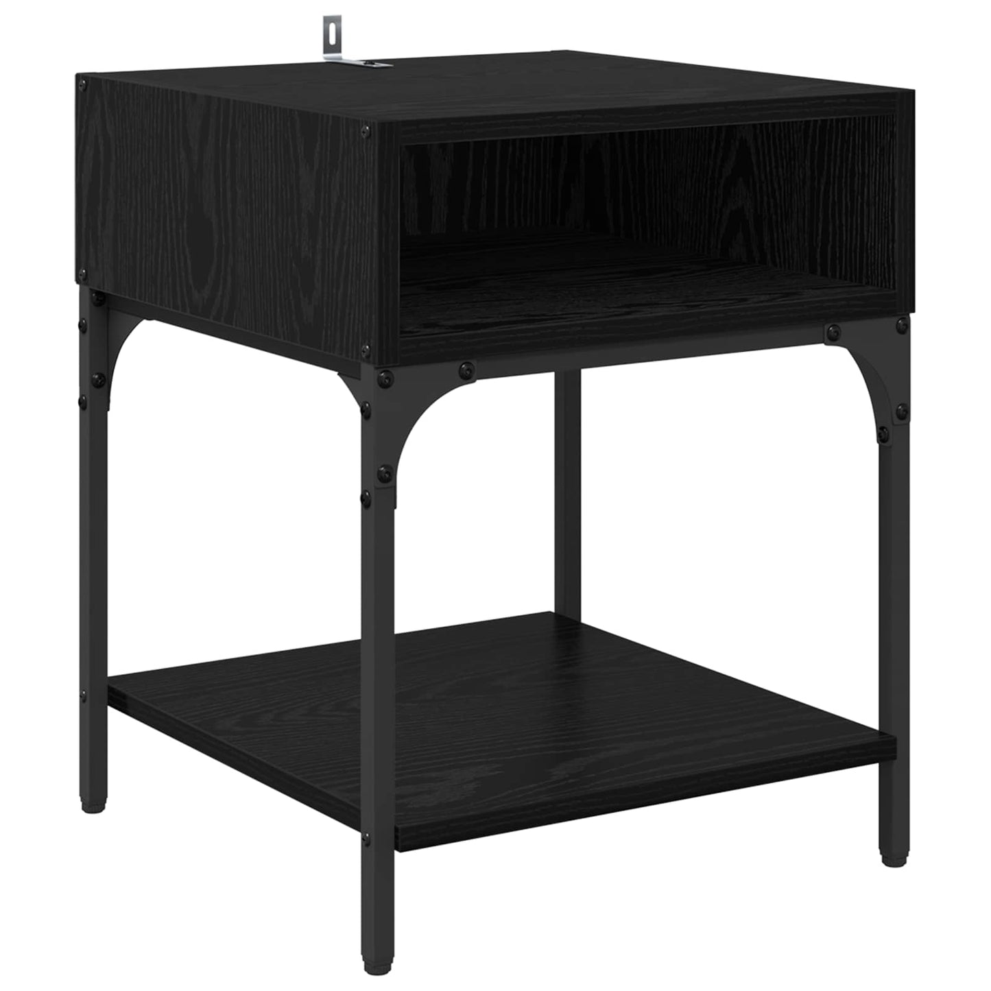 Sengebord 2 pcs Sort eg 40 x 40 x 50 cm Konstrueret træ