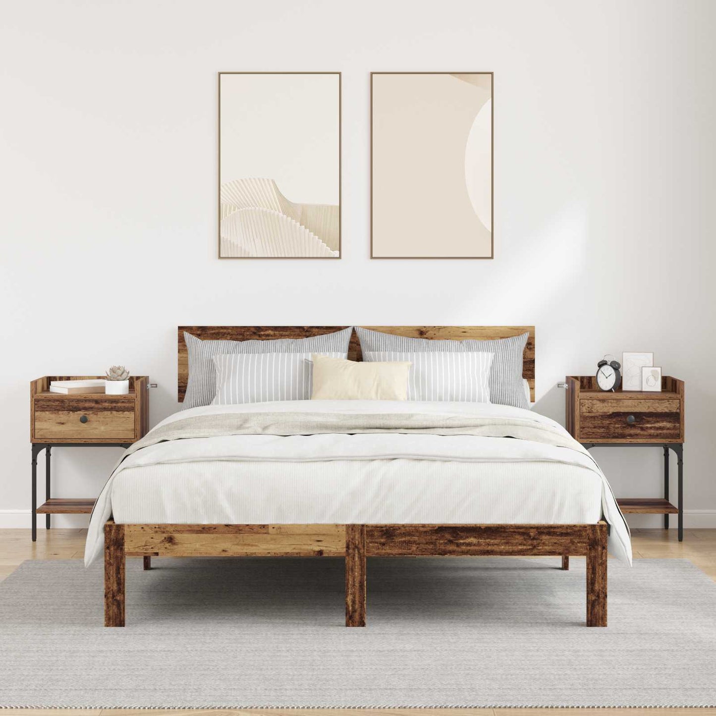 Sengebord 2 pcs Gammelt træ 40 x 29 x 60 cm Konstrueret træ