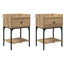 Sengebord 2 pcs Artisan Egetræ 40 x 29 x 60 cm Konstrueret træ