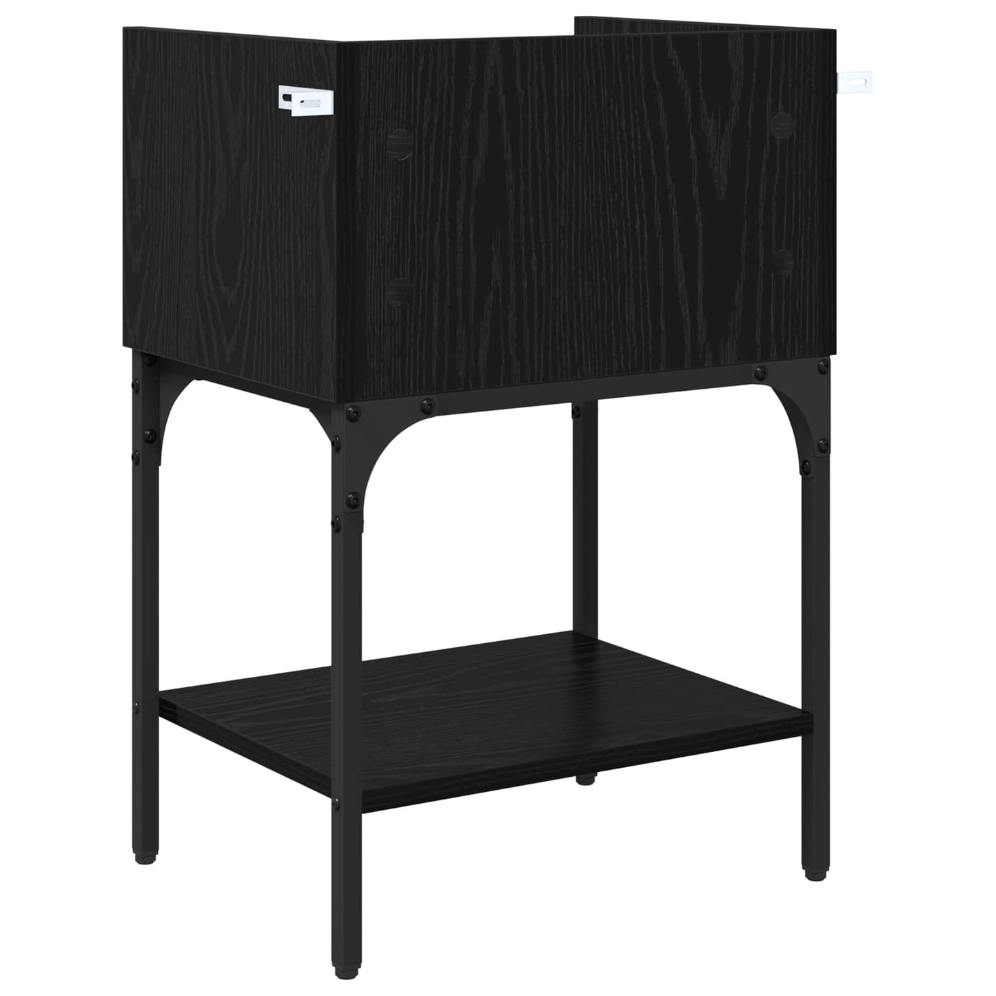 Sengebord med skuffe Sort eg 40 x 29 x 60 cm Konstrueret træ