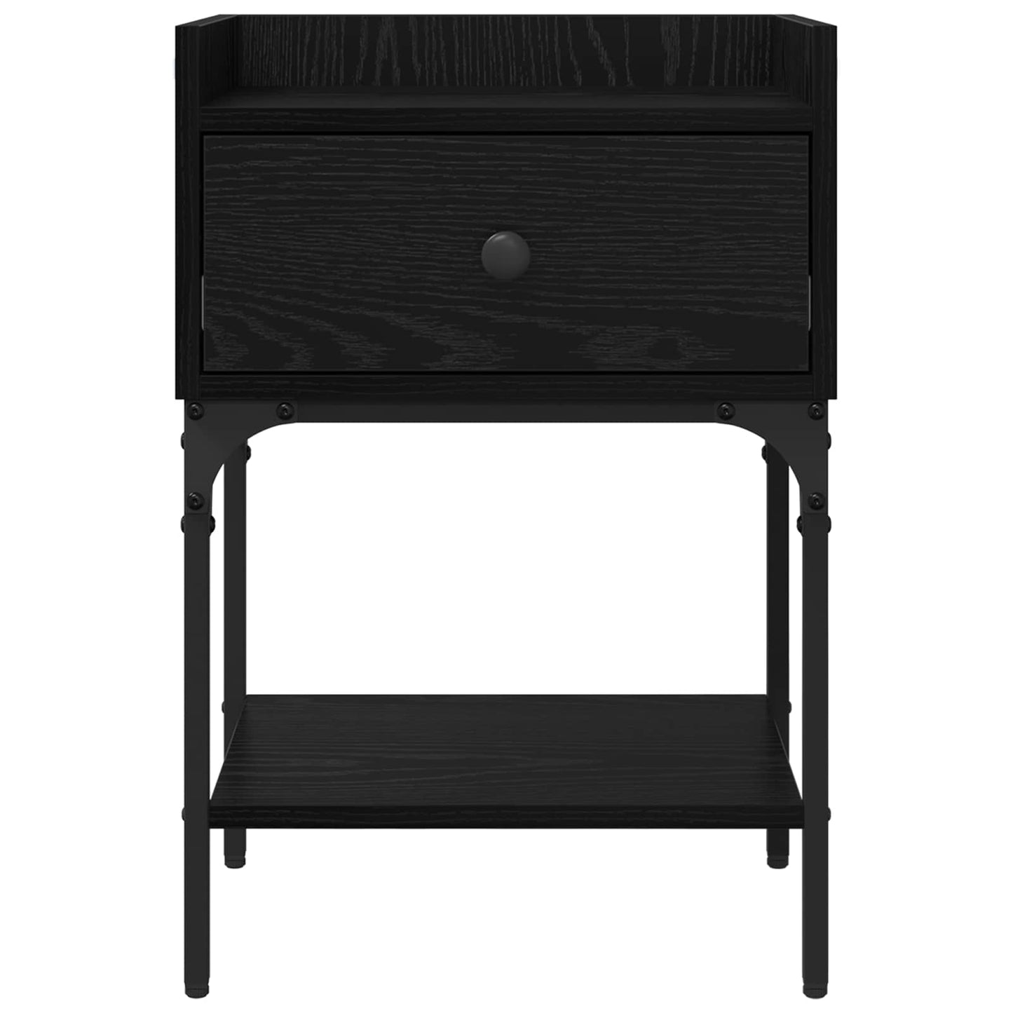 Sengebord 2 pcs Sort eg 40 x 29 x 60 cm Konstrueret træ