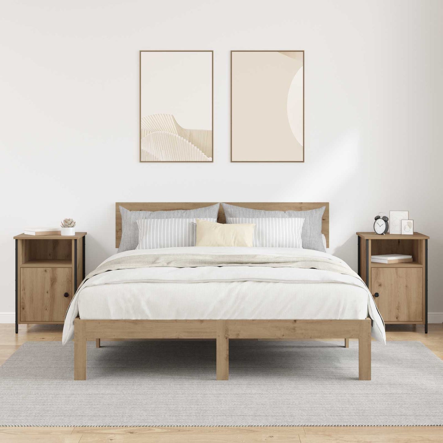 Natskab 2 pcs Artisan Egetræ 40 x 42 x 60 cm Konstrueret træ