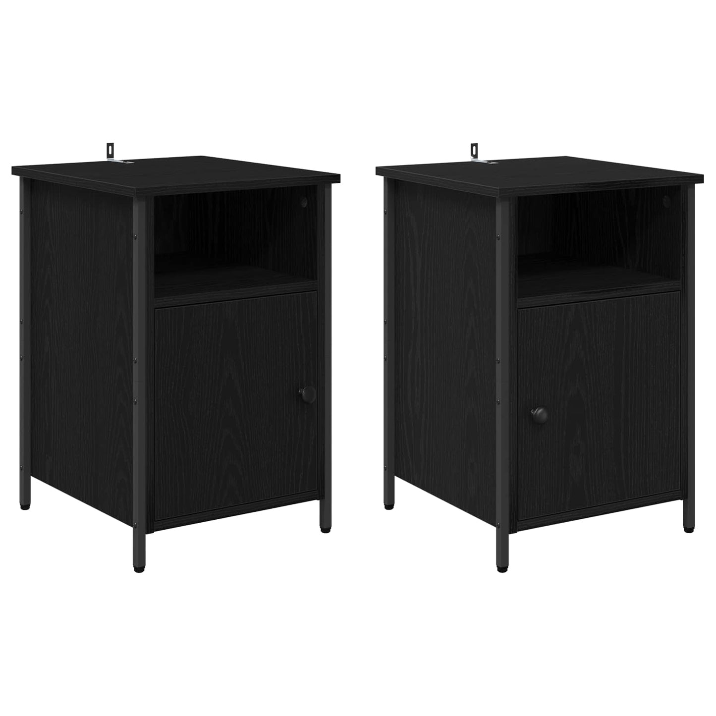 Natskab 2 pcs Sort eg 40 x 42 x 60 cm Konstrueret træ