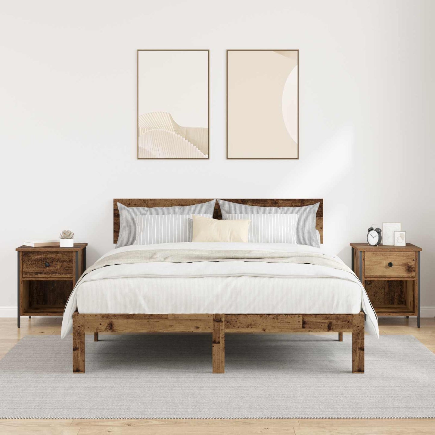 Natskab 2 pcs Gammelt træ 40 x 42 x 50 cm Konstrueret træ