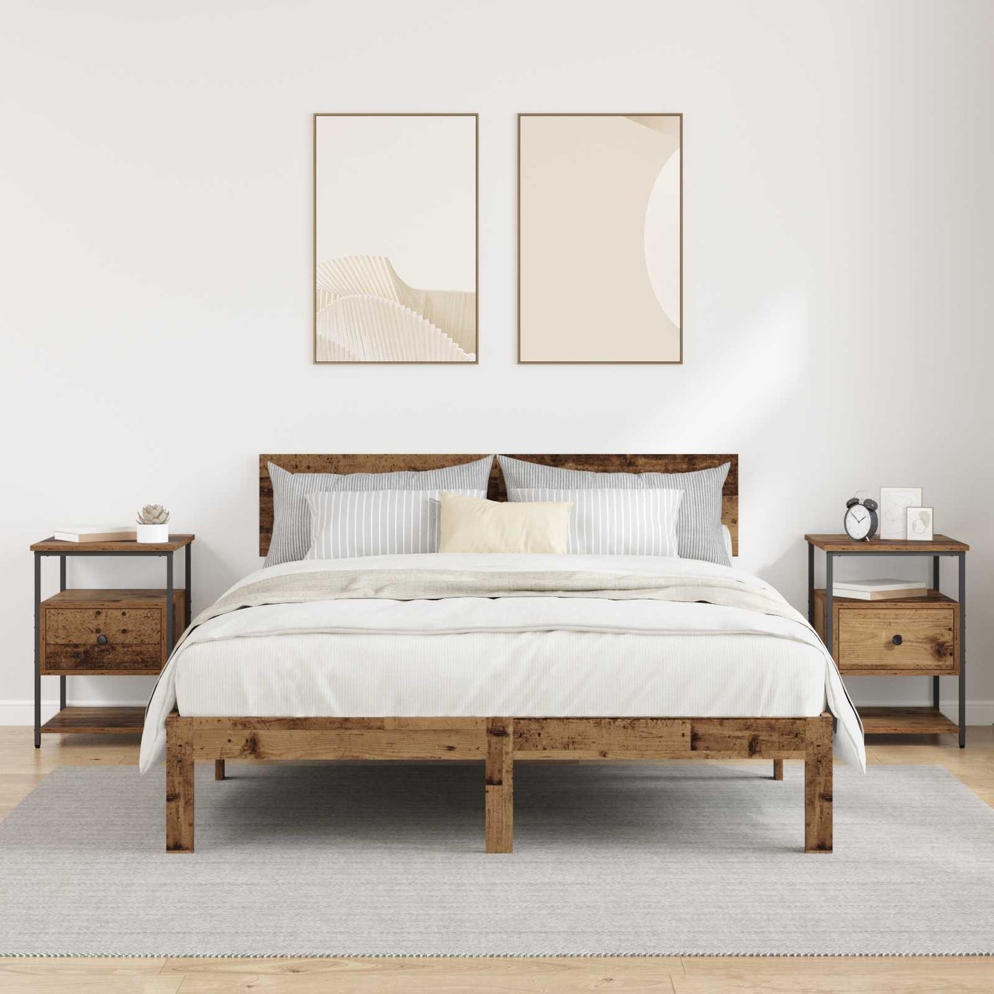 Natskab 2 pcs Gammelt træ 40 x 42 x 56 cm Konstrueret træ