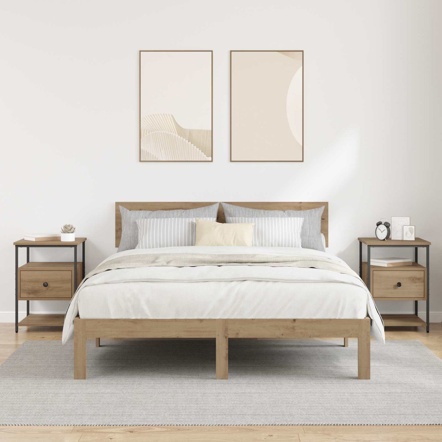 Natskab 2 pcs Artisan Egetræ 40 x 42 x 56 cm Konstrueret træ