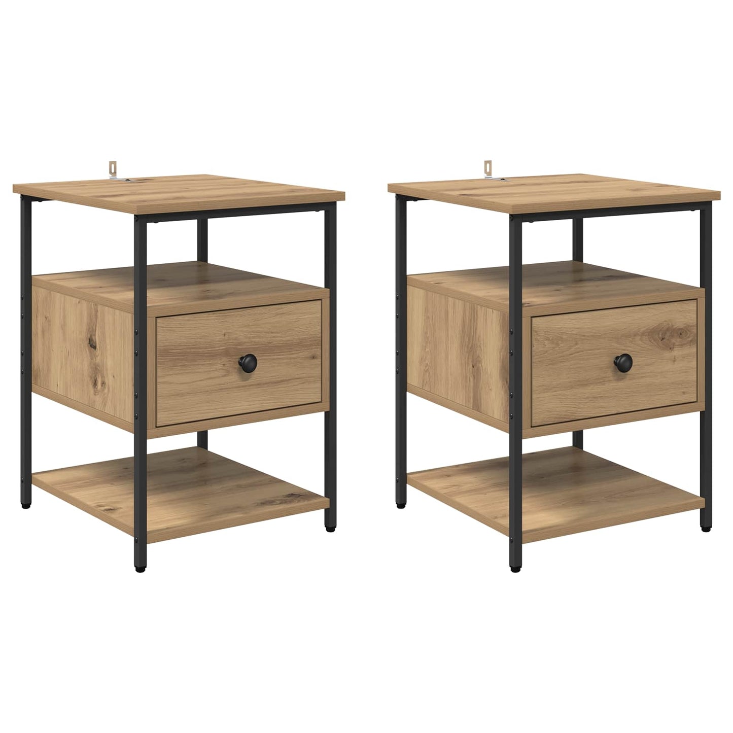 Natskab 2 pcs Artisan Egetræ 40 x 42 x 56 cm Konstrueret træ