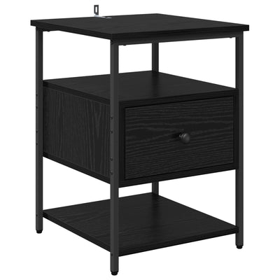 Natskab med skuffe Sort eg 40 x 42 x 56 cm Konstrueret træ