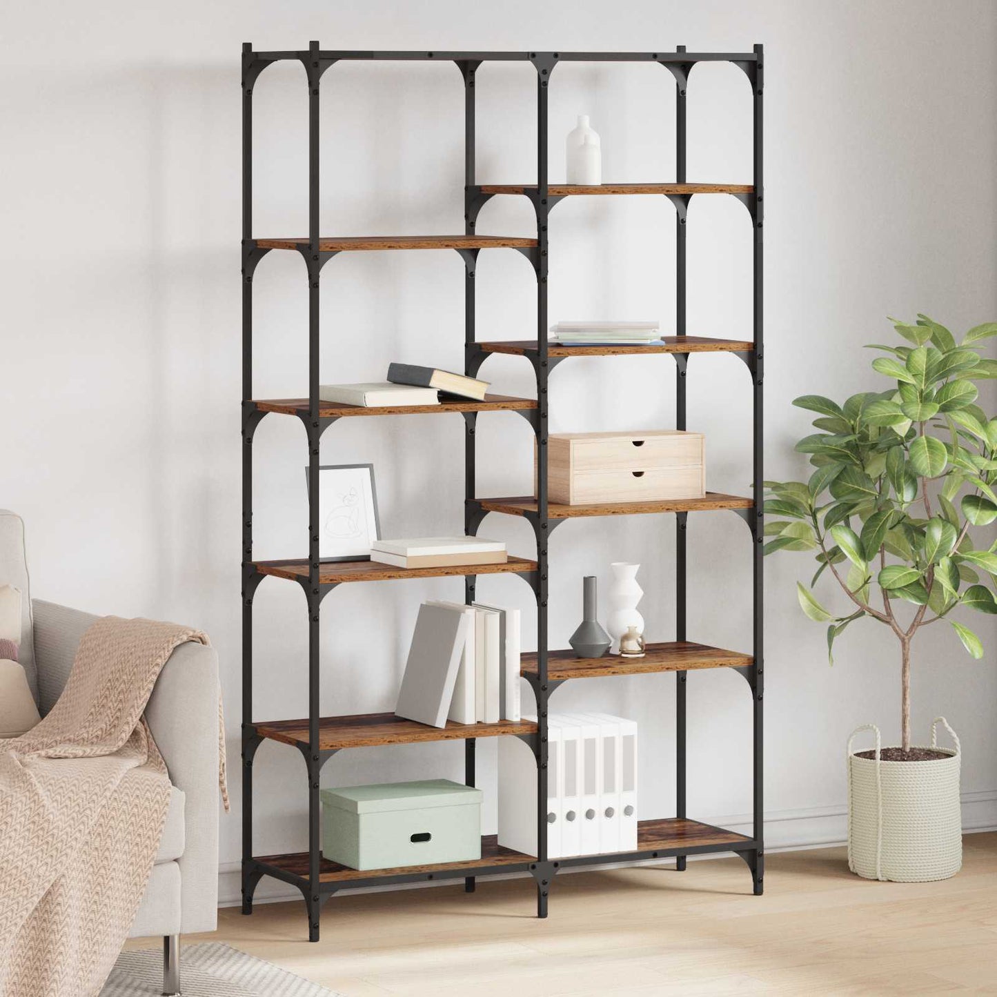 Bogreol Gammelt træ 100 x 32 x 170 cm Konstrueret træ