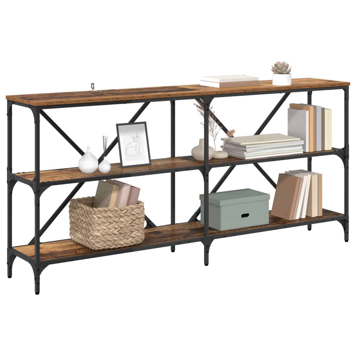 Konsolbord Gammelt træ 160 x 30 x 75 cm Konstrueret træ