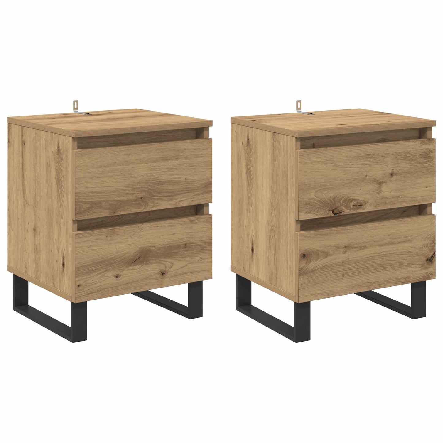 Natskab 2 pcs Artisan Egetræ 40 x 35 x 50 cm Konstrueret træ