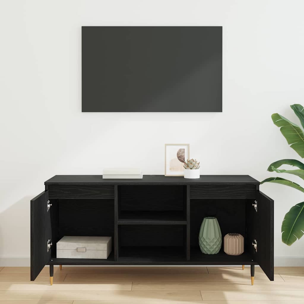 TV-skab Sort eg 104 x 35 x 50 cm Konstrueret træ