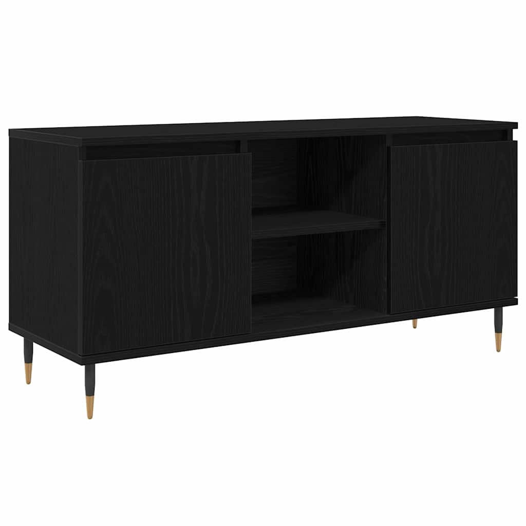 TV-skab Sort eg 104 x 35 x 50 cm Konstrueret træ
