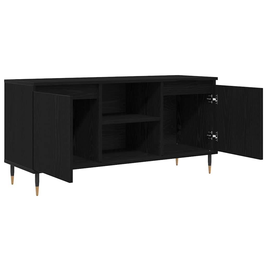 TV-skab Sort eg 104 x 35 x 50 cm Konstrueret træ