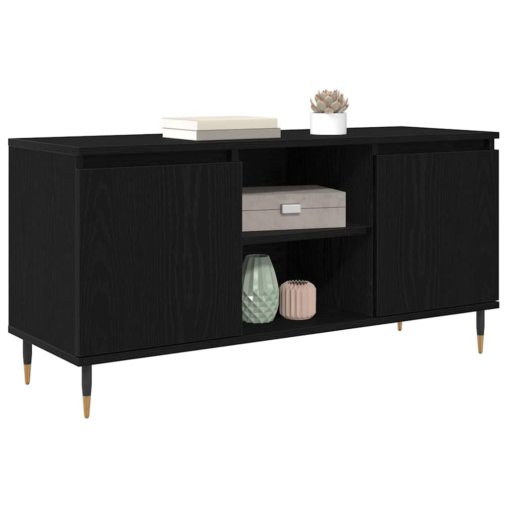 TV-skab Sort eg 104 x 35 x 50 cm Konstrueret træ
