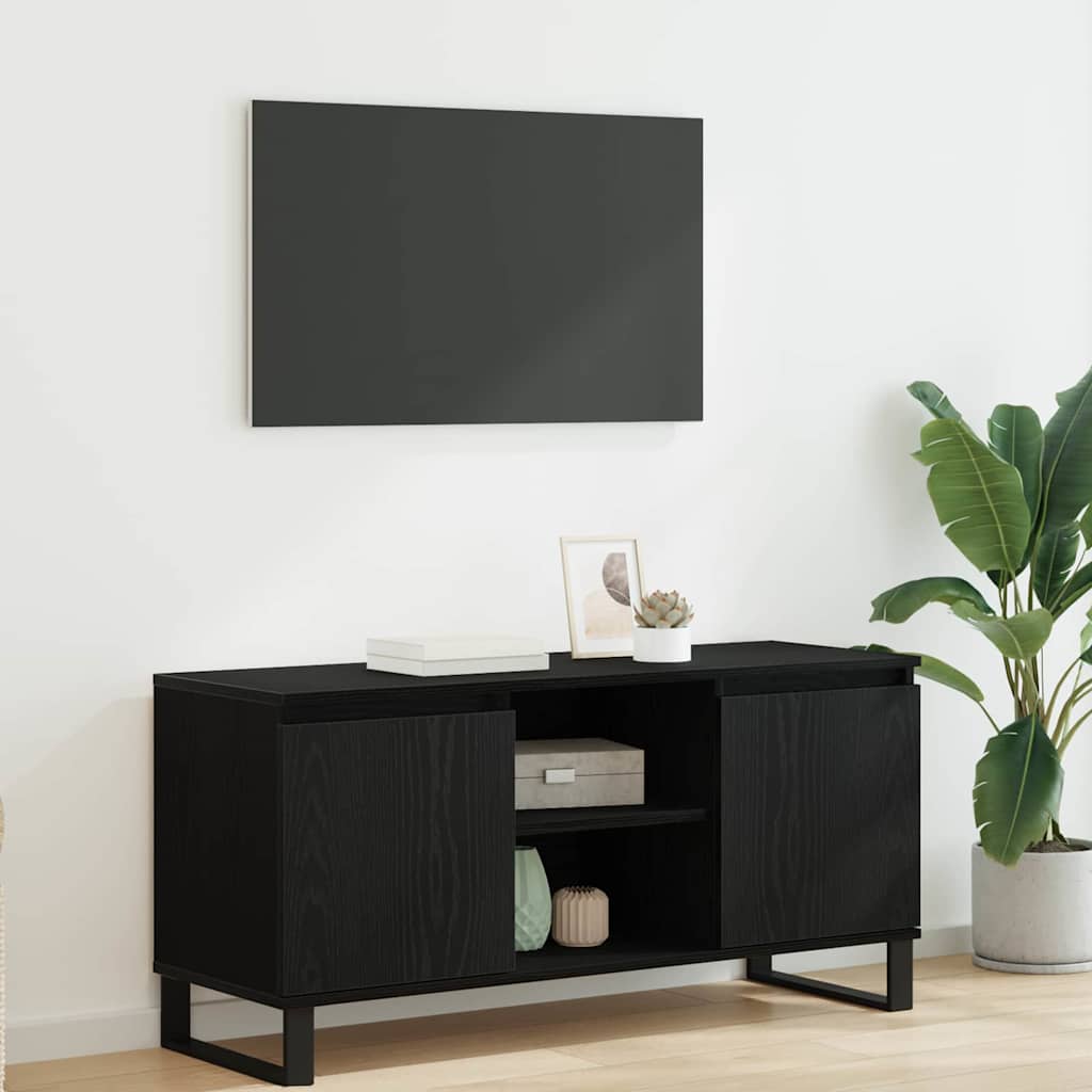 TV-skab Sort eg 104 x 35 x 50 cm Konstrueret træ