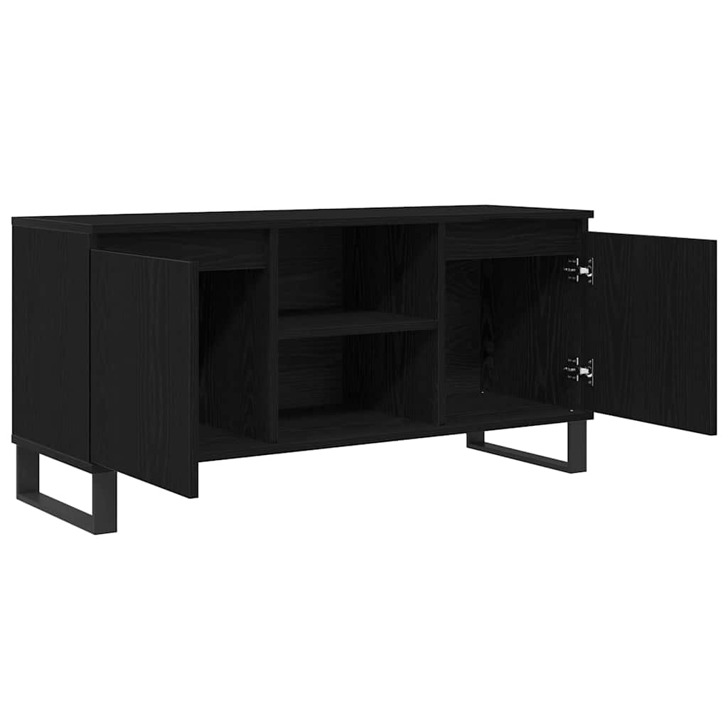 TV-skab Sort eg 104 x 35 x 50 cm Konstrueret træ