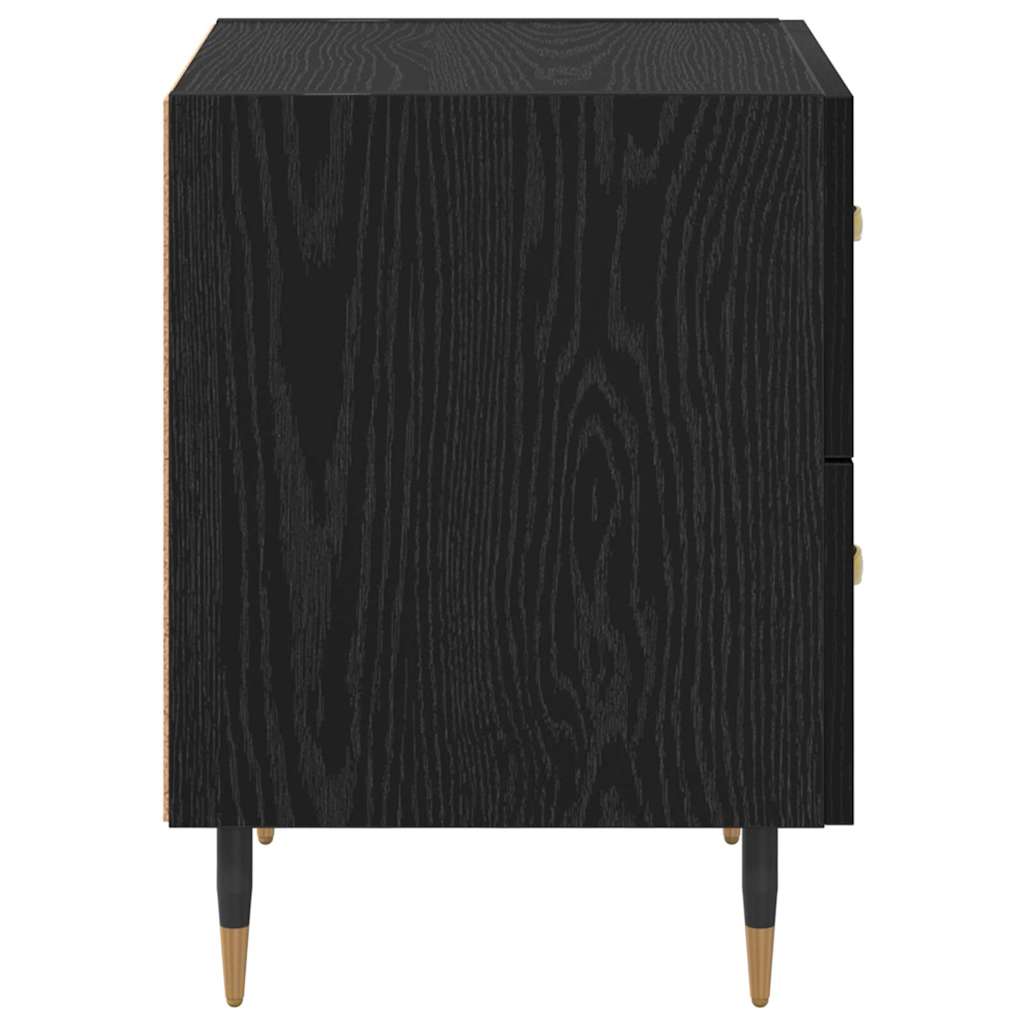 Natskab med skuffe Sort eg 40 x 35 x 47,5 cm Konstrueret træ