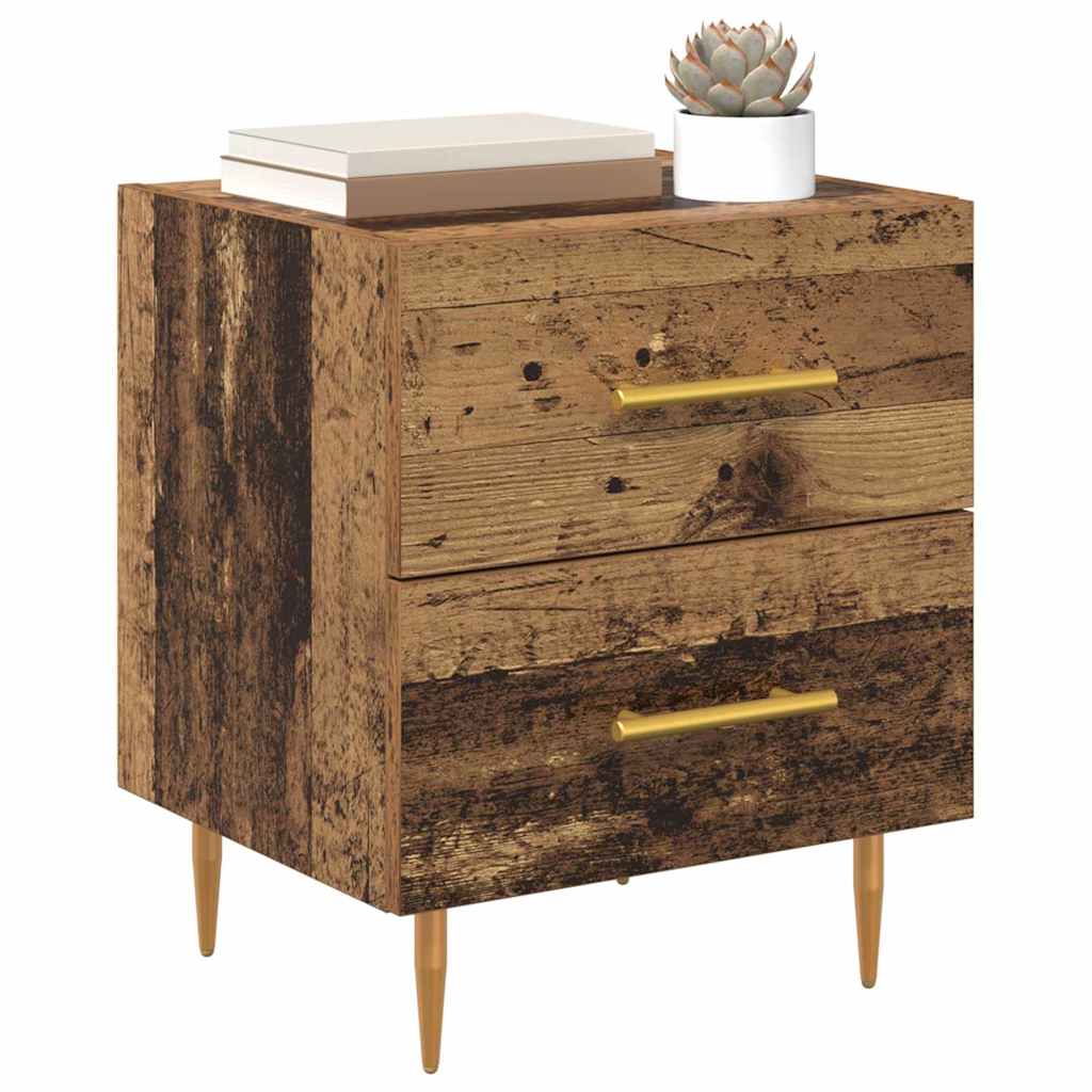 Natskab 2 stk. Gammelt træ 40 x 35 x 47,5 cm Konstrueret træ