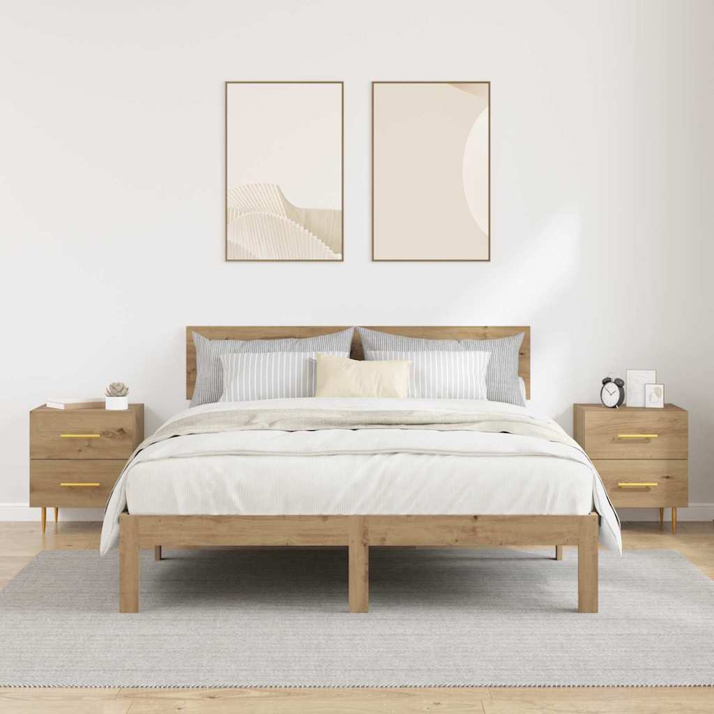 Natskab 2 pcs Artisan Egetræ 40 x 35 x 47,5 cm Konstrueret træ