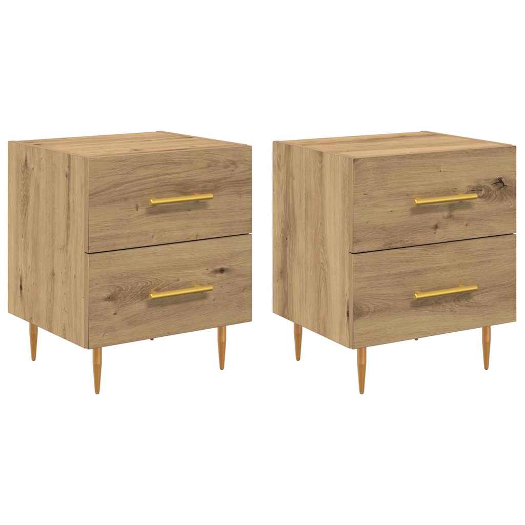 Natskab 2 pcs Artisan Egetræ 40 x 35 x 47,5 cm Konstrueret træ
