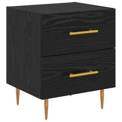 Natskab med skuffe Sort eg 40 x 35 x 47,5 cm Konstrueret træ