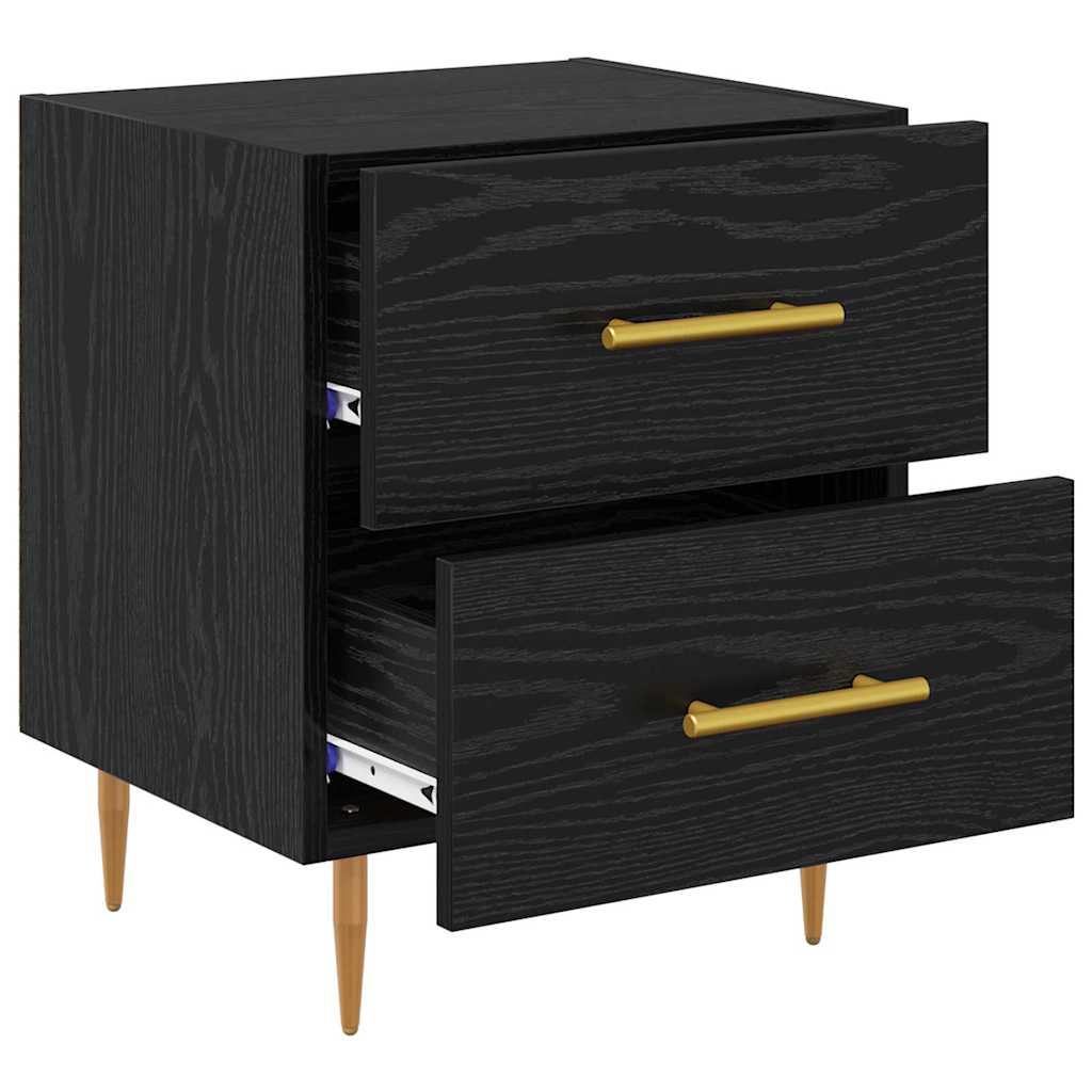 Natskab med skuffe Sort eg 40 x 35 x 47,5 cm Konstrueret træ