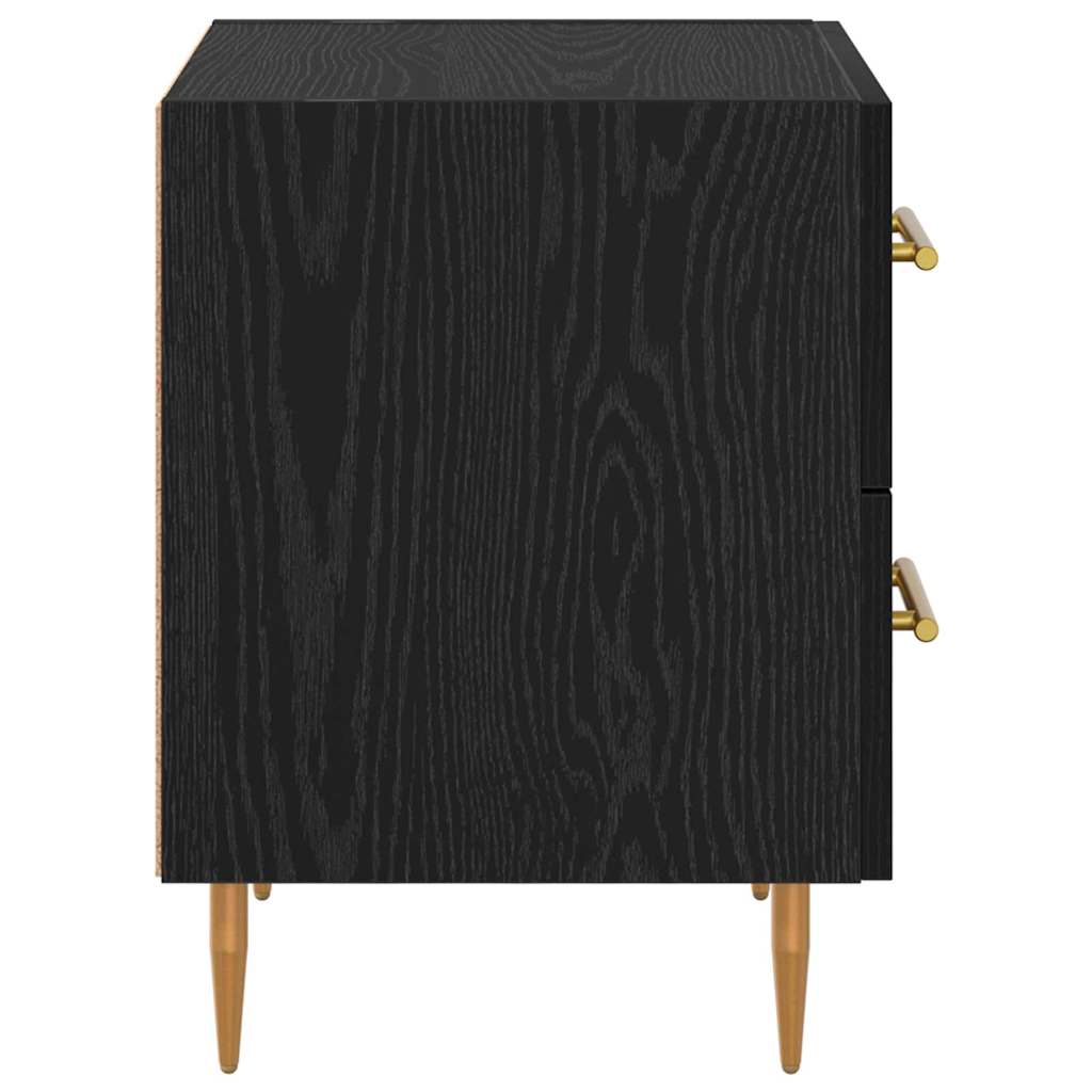 Natskab med skuffe Sort eg 40 x 35 x 47,5 cm Konstrueret træ