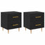 Natskab 2 pcs Sort eg 40 x 35 x 47,5 cm Konstrueret træ