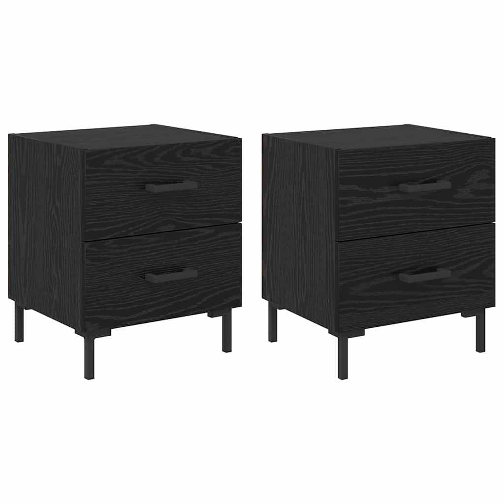 Natskab 2 pcs Sort eg 40 x 35 x 47,5 cm Konstrueret træ