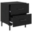 Natskab 2 pcs Sort eg 40 x 35 x 47,5 cm Konstrueret træ