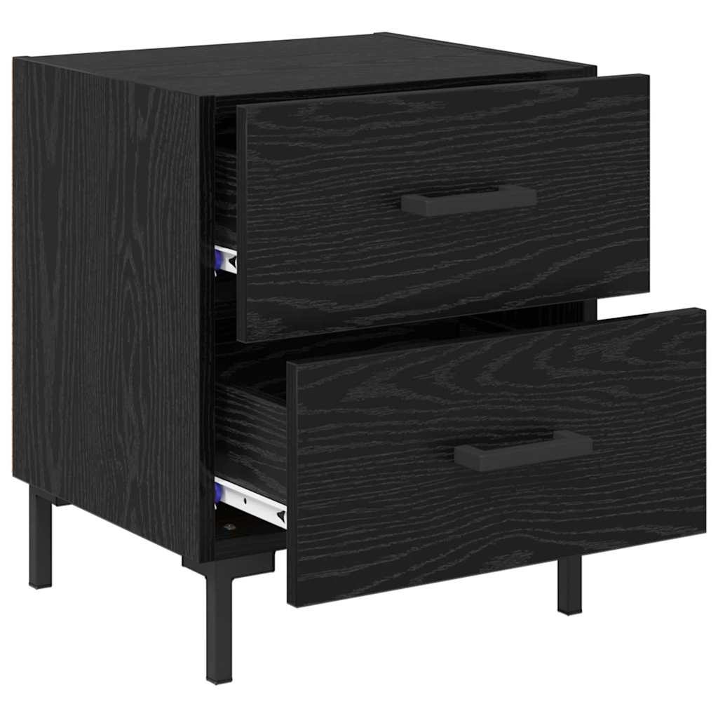 Natskab 2 pcs Sort eg 40 x 35 x 47,5 cm Konstrueret træ