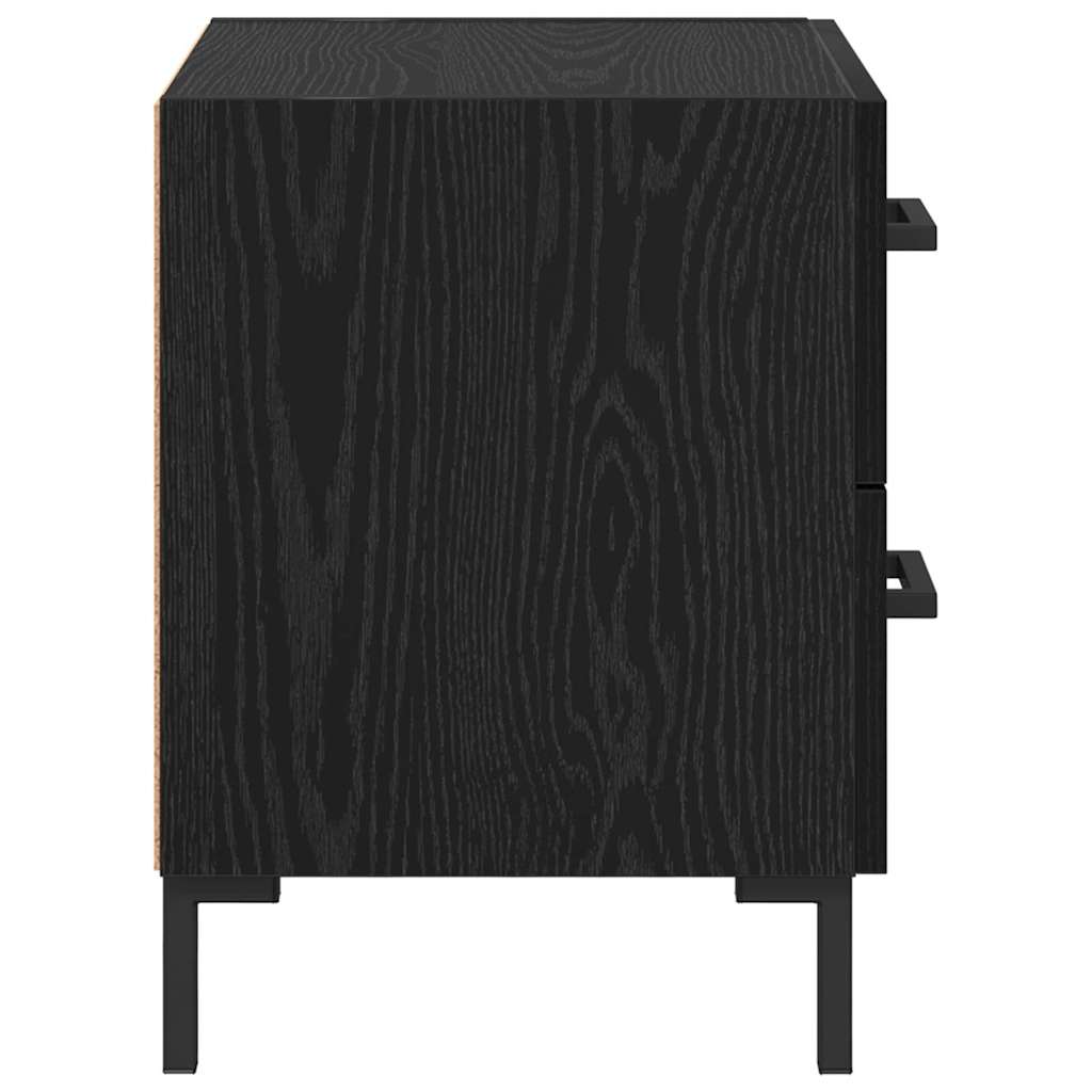 Natskab 2 pcs Sort eg 40 x 35 x 47,5 cm Konstrueret træ